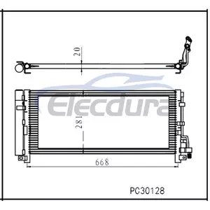97606J5150 Kia Stinger 2018-2023 Airco condensoreenheid 20 mm kern