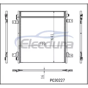 92110-6JR0A インフィニティ QX80 2020-2022 A/C コンデンサーアセンブリ 16mm コア