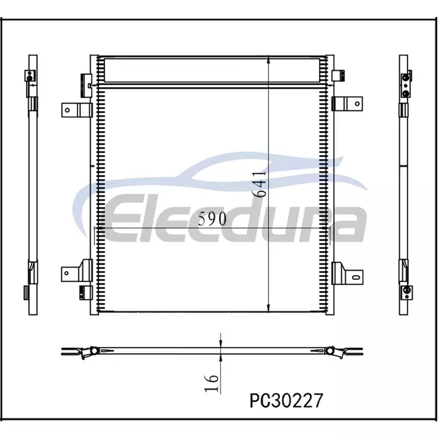 N&uacute;cleo do conjunto 16mm do condensador de 92110-6JR0A Infiniti QX80 2020-2022 A/C
