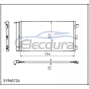 51960726 Condensatore aria condizionata Fiat Panda 2007-2012