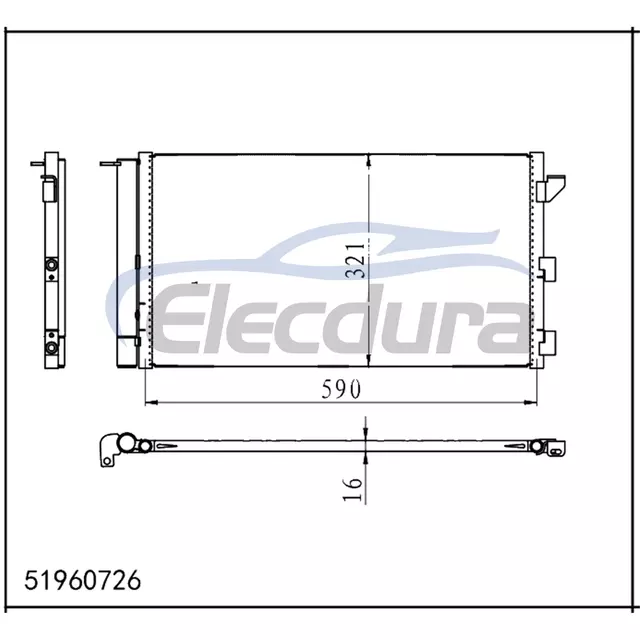51960726 Fiat Panda 2007-2012 Συμπυκνωτής A/C