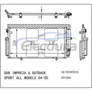 73210FE010 Kondensor AC Subaru Impreza 2004-2007