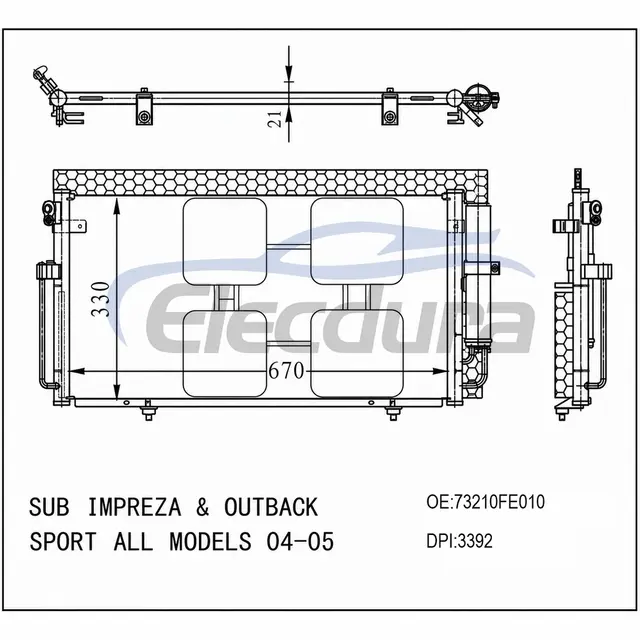 73210FE010 Subaru Impreza 2004-2007 Συμπυκνωτής A/C