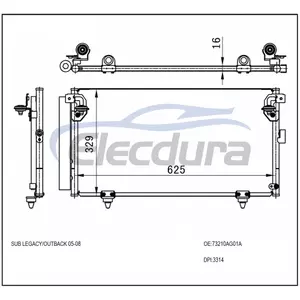 73210AG01A Subaru Legacy 2005-2008 Condensator A/C