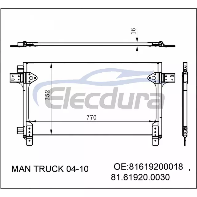 81619200018 MAN TGX 2006-2021 A/C コンデンサー