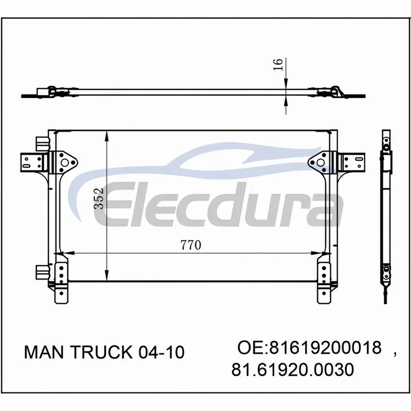 81619200018 MAN TGS 2006-2021 Condenseur de climatisation