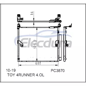 8846060430 Toyota Toy 4runner 4 Ol 2010-2019 A/C kondenz&aacute;tor szerelv&eacute;ny 16 mm-es mag