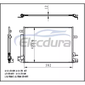 23452331 Cadillac ATS 2016-2018 Condensador A/C