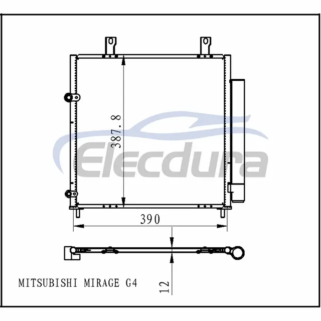 7812A339 Ensemble de condensateur de climatisation Mitsubishi Mirage 2017-2018