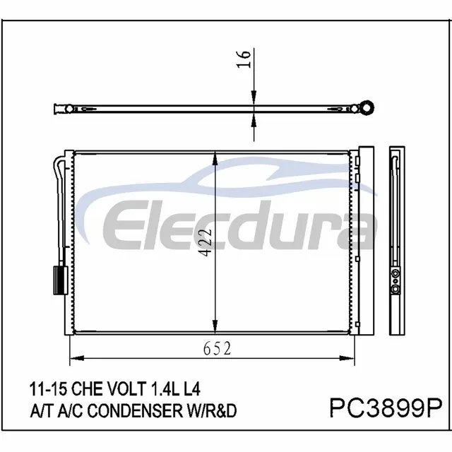 1850193 Chevrolet Volt 2011-2015 Condensador de A/C