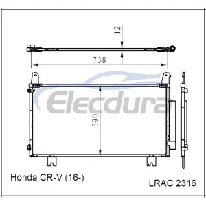 80110T0AA01 Honda Cr-V 2012-2015 l&eacute;gkondicion&aacute;l&oacute; kondenz&aacute;tor vevővel/sz&aacute;r&iacute;t&oacute;val, 12 mm-es mag