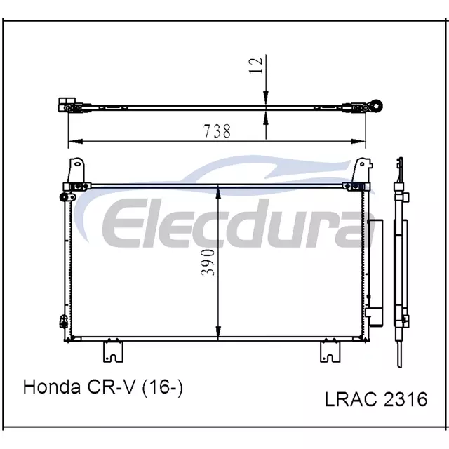 80110T0AA01 혼다 Cr-V 2012-2015 A/C 콘덴서(수신기/건조기 12mm 코어 포함)