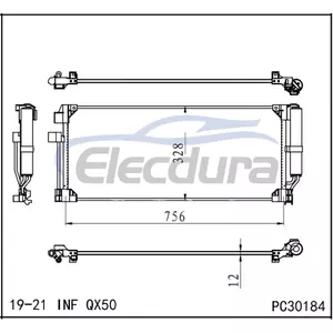 921005NA0A Infiniti QX50 2019-2021 Condensator A/C cu receptor/uscător