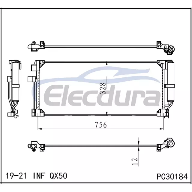 921005NA0A Infiniti QX50 2019-2021 Condensator A/C cu receptor/uscător