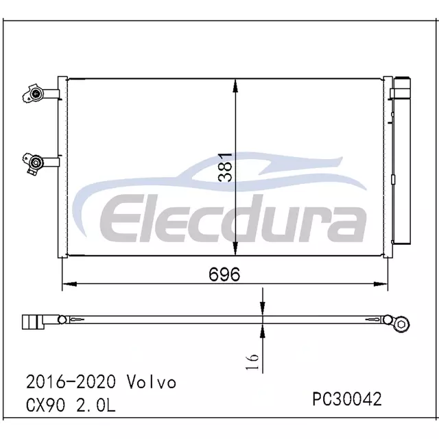 31686413 Volvo Xc90 2016+ 2.0LA/C Condensator