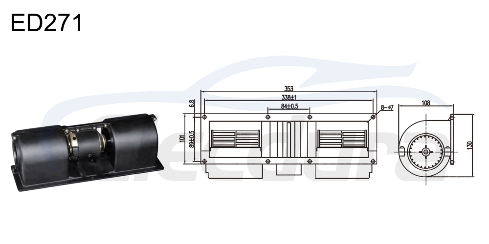 Motor de soplador de 27 V 190 W HVAC para Delong, flujo de aire de 600 m&sup3;/h