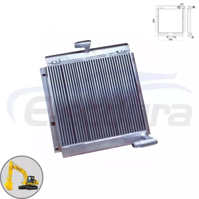 Hidraulika olajhűtő 201-03-71121 480x580mm nagykereskedelmi besz&aacute;ll&iacute;t&oacute; Komatsu PC60-7 PC70-7 t&ouml;meges rendel&eacute;s ut&aacute;ngy&aacute;rtott csere