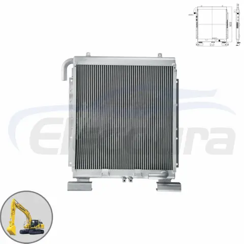 Radiatore olio idraulico 20Y-03-21821 Fornitore all'ingrosso con piede alto 717x933 mm per Komatsu PC200-6 PC220-6 ordine all'ingrosso sostituzione aftermarket