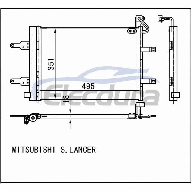 7812A049 Mitsubishi Lancer 2004-2005 l&eacute;gkondicion&aacute;l&oacute; kondenz&aacute;tor, 18 mm-es mag