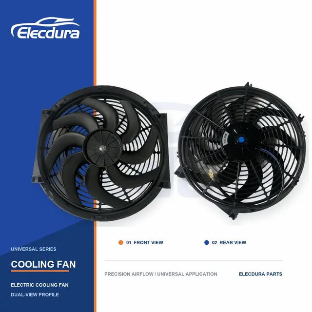 Universel Ventilateur de refroidissement de radiateur Lame incurv&eacute;e de 12 pouces 80W en gros