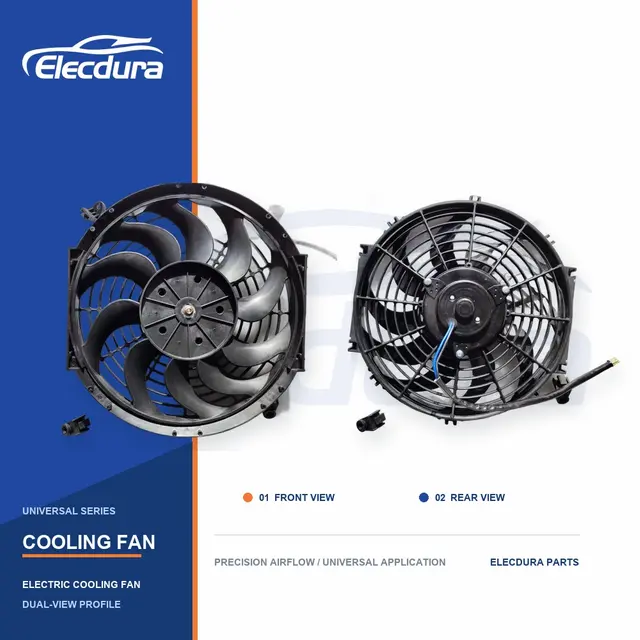 Universeel Radiateurkoelventilator 12 inch gebogen mes 120W groothandel