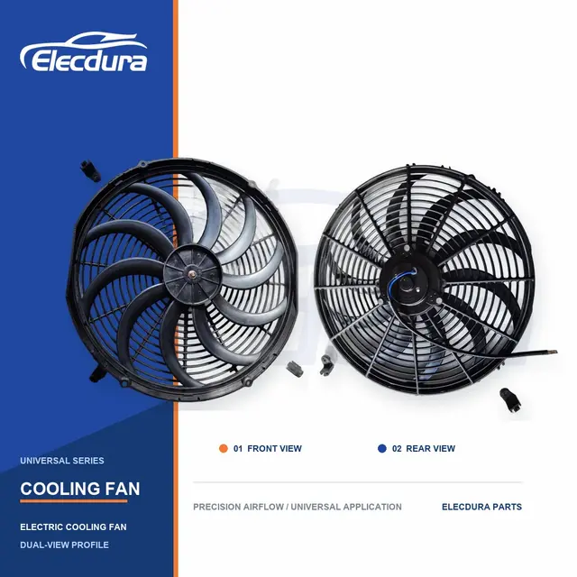 Universel Ventilateur de refroidissement de radiateur Lame incurv&eacute;e de 16 pouces 120W en gros