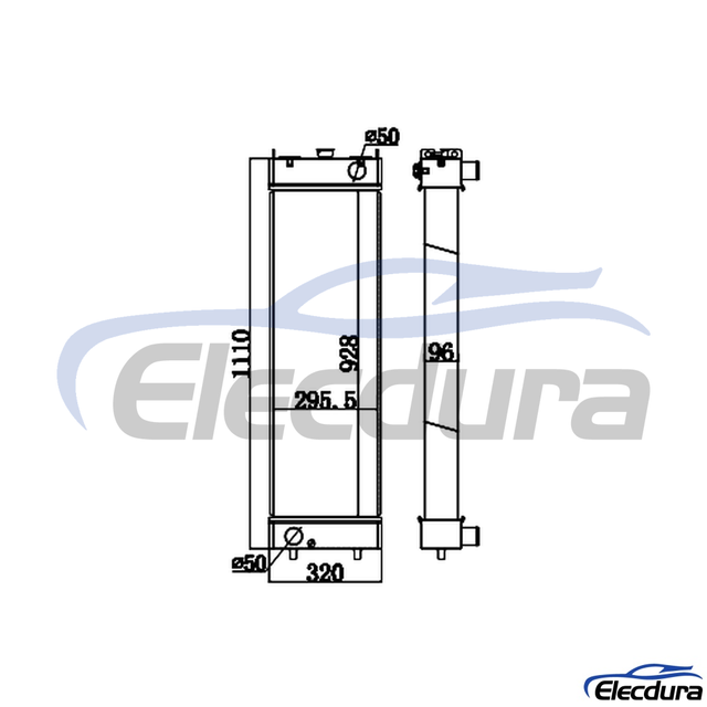 205-03-31110 Komatsu PC200-8 &Uacute;zk&aacute; verze vodn&iacute; n&aacute;drže Chladič j&aacute;dro