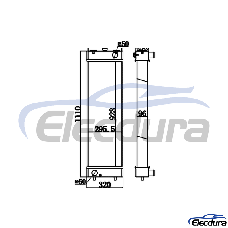 205-03-31110 Komatsu PC200-8 &Uacute;zk&aacute; verze vodn&iacute; n&aacute;drže Chladič j&aacute;dro