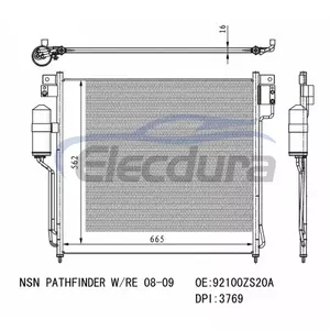 92100ZS20A Nissan Pathfinder 2008-2012 Condensator A/C miez de 16 mm