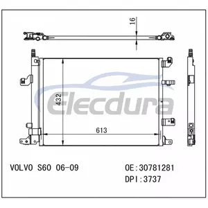 30781281 Volvo S60 2006–2009 Klimakondensator
