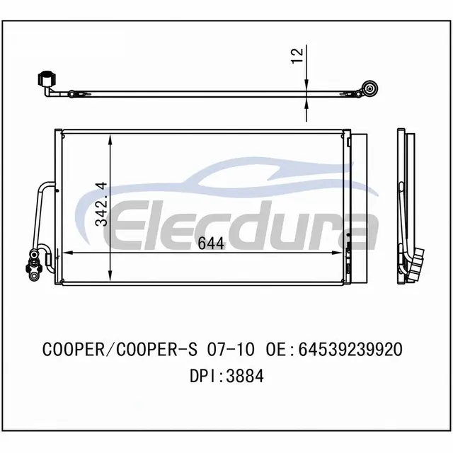 6453.6.941.084 MINI Cooper 2007-2010 Конденсатор кондиционера с осушителем