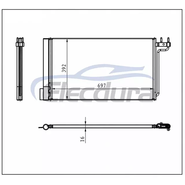 1684204 Ford Focus Pfc 2012-2013 Skraplacz 2.0LA/C rdzeń 16mm
