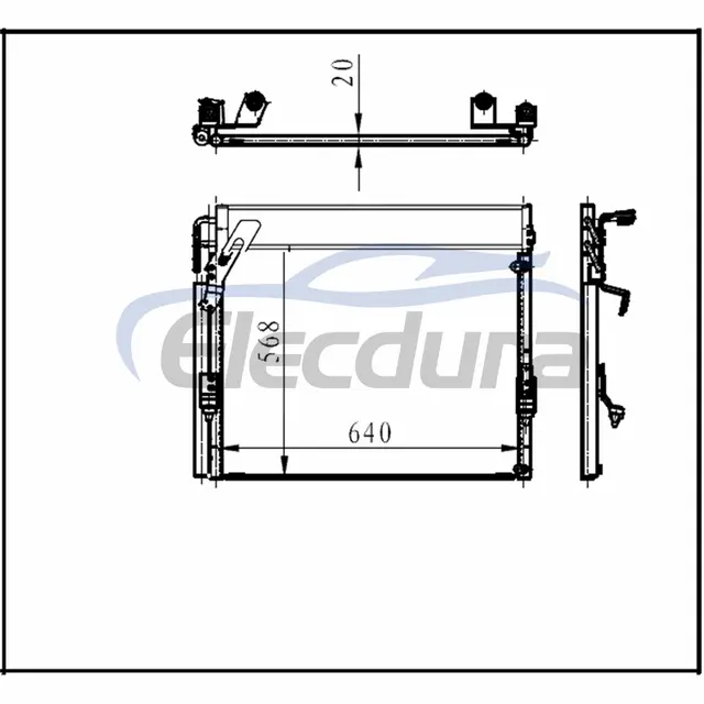 884600C100 Toyota Tundra _2019 Sequoia 2007-2018 Condensador de A/C N&uacute;cleo de 20 mm