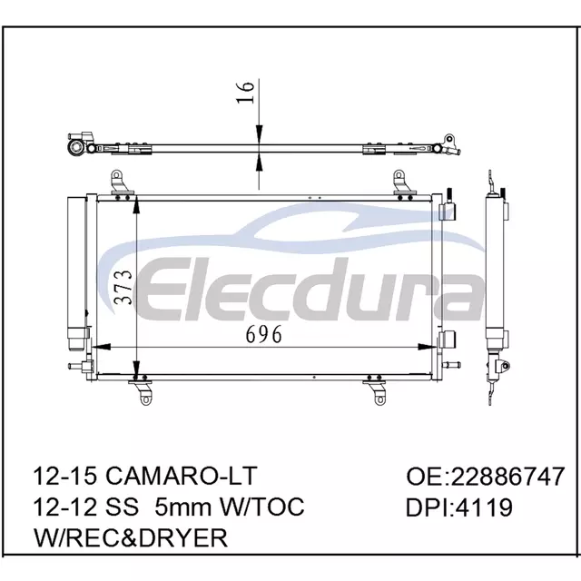 22886747 Chevrolet Camaro-Lt 2012-2015 Condensador A/C