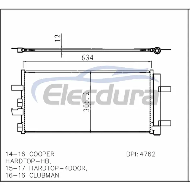 64509271204 MINI Cooper Hardtop 2014-2016 Condensator A/C cu uscător miez 12mm