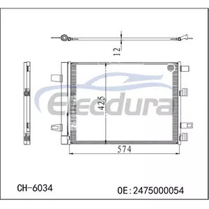 2475000054 Condensatore A/C Mercedes-Benz Classe Gla 2020-2024