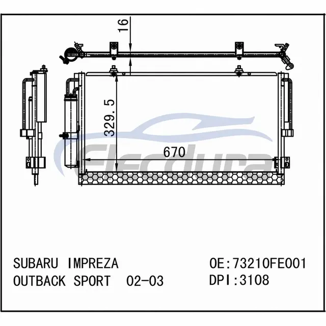 73210FE000 Subaru Impreza 2002-2003 Конденсер кондиционера