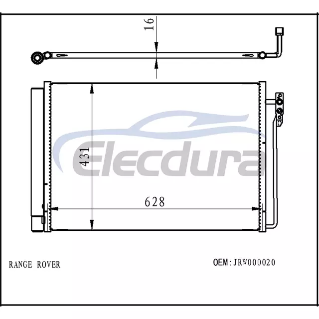 JRW000020 Conjunto de condensador de aire acondicionado Land Rover Range Rover III 2002-2012