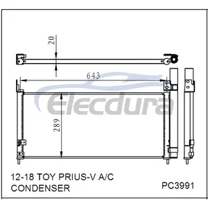 88460-47170 Toyota Toy Prius-V 2012-2018 A/C condensoreenheid