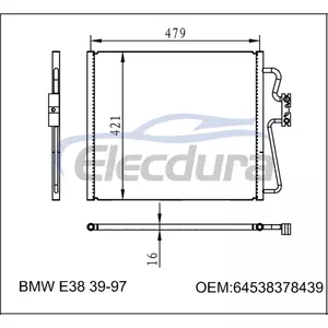 64538378439 BMW 7 シリーズ E38 1994-2001 エアコンコンデンサー