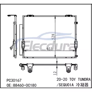 884600C180 Ensemble de condensateur Toyota Toy Tundra 2020+ 5.7LA/C