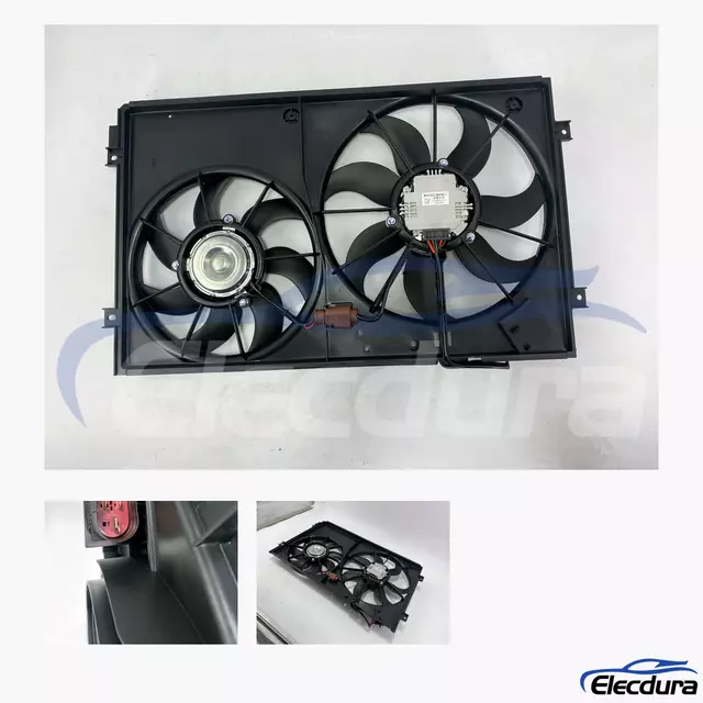 フォルクスワーゲン ゴルフ、ジェッタ、GTI、CC、イオス、パサート、ティグアン、ビートル ラジエーター冷却ファン アセンブリ 1K0121207BB 用...
