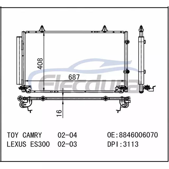 8846006070 Lexus Es300 2002-2006 Kondenz&aacute;tor klimatizace