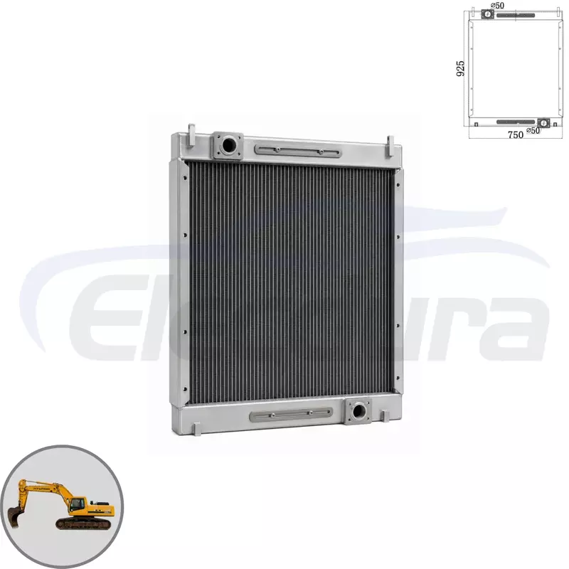 Radiatore per carichi pesanti 11QB-61020 all'ingrosso 925x750mm con tubo &Oslash;50, fornitore di sistemi di raffreddamento sostitutivi OE premium.