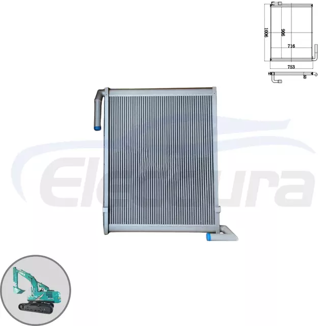 Radiatore dell'olio idraulico rinforzato LQ05P00020S002 per escavatore Kobelco SK230, parti di macchine pesanti all'ingrosso all'ingrosso.