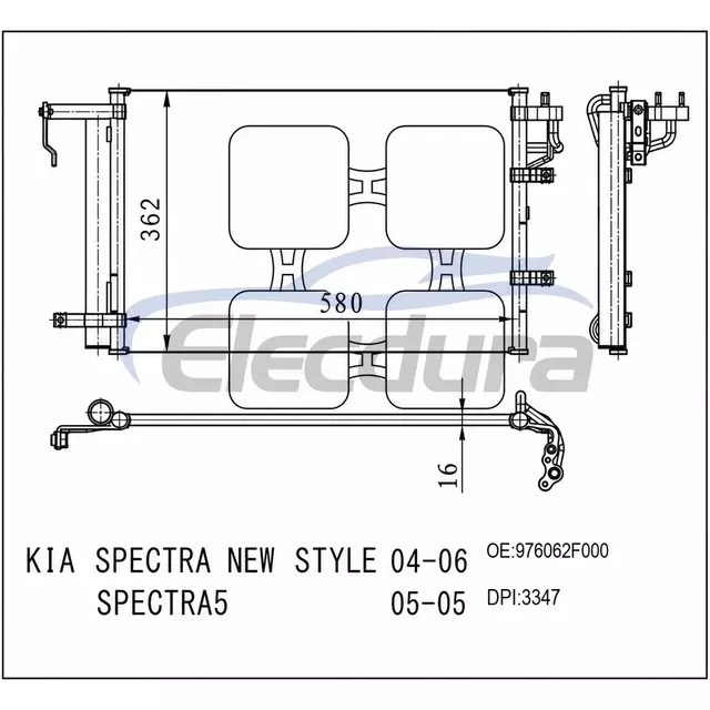 976062F000 Kondensor AC Kia Spectra 2004-2006