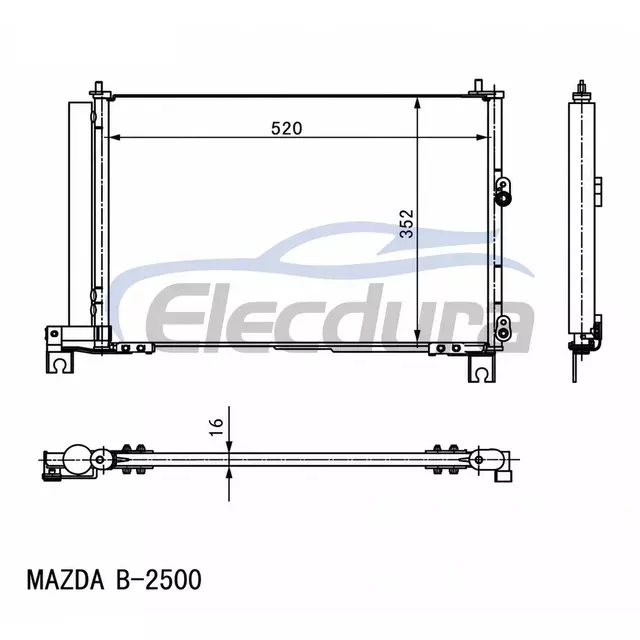 6L5Z19712AA Mazda B-2500 A/C kondensator