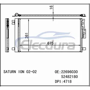 22696030 Saturn Ion 2003 A/C-condensor Montage