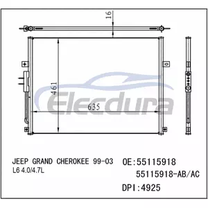 55115918 Jeep Grand Cherokee L6 4 0 1999-2003 L6 / 4.7LA/C Skraplacz