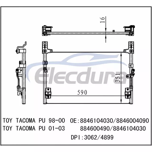 8846104030 Toyota Tacoma Pu 1998-2000 Klima Kondansat&ouml;r&uuml;